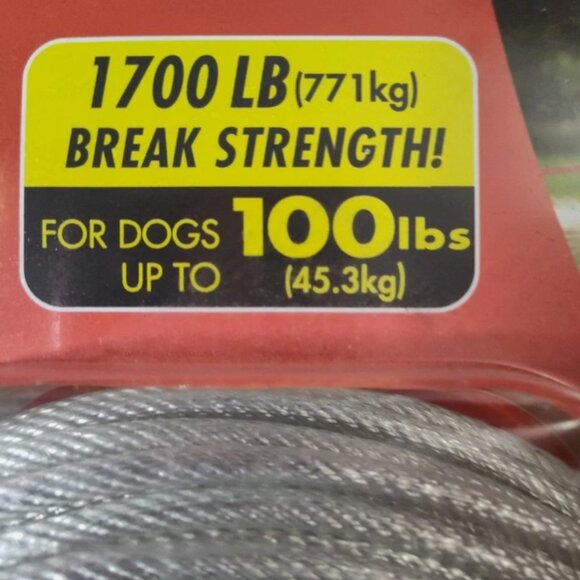 50 Ft Dog Tie Out Trolley System Dog Run Cable Dog Zipline Heavy Duty 1700 Lb - Picture 3 of 8